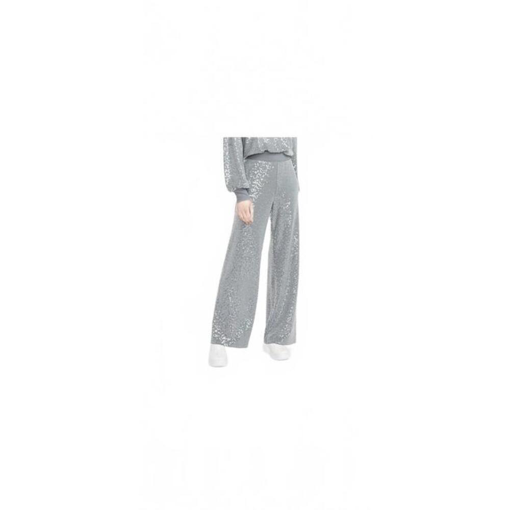 Express Women's Silver Sequin Wide Leg Pull -On High Rise Pants Size Medium
